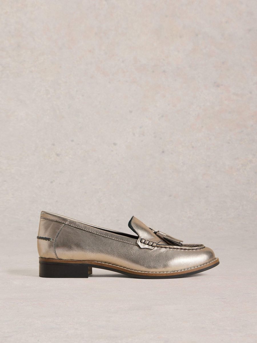 Metallische Quasten-Loafer Klassisches Design