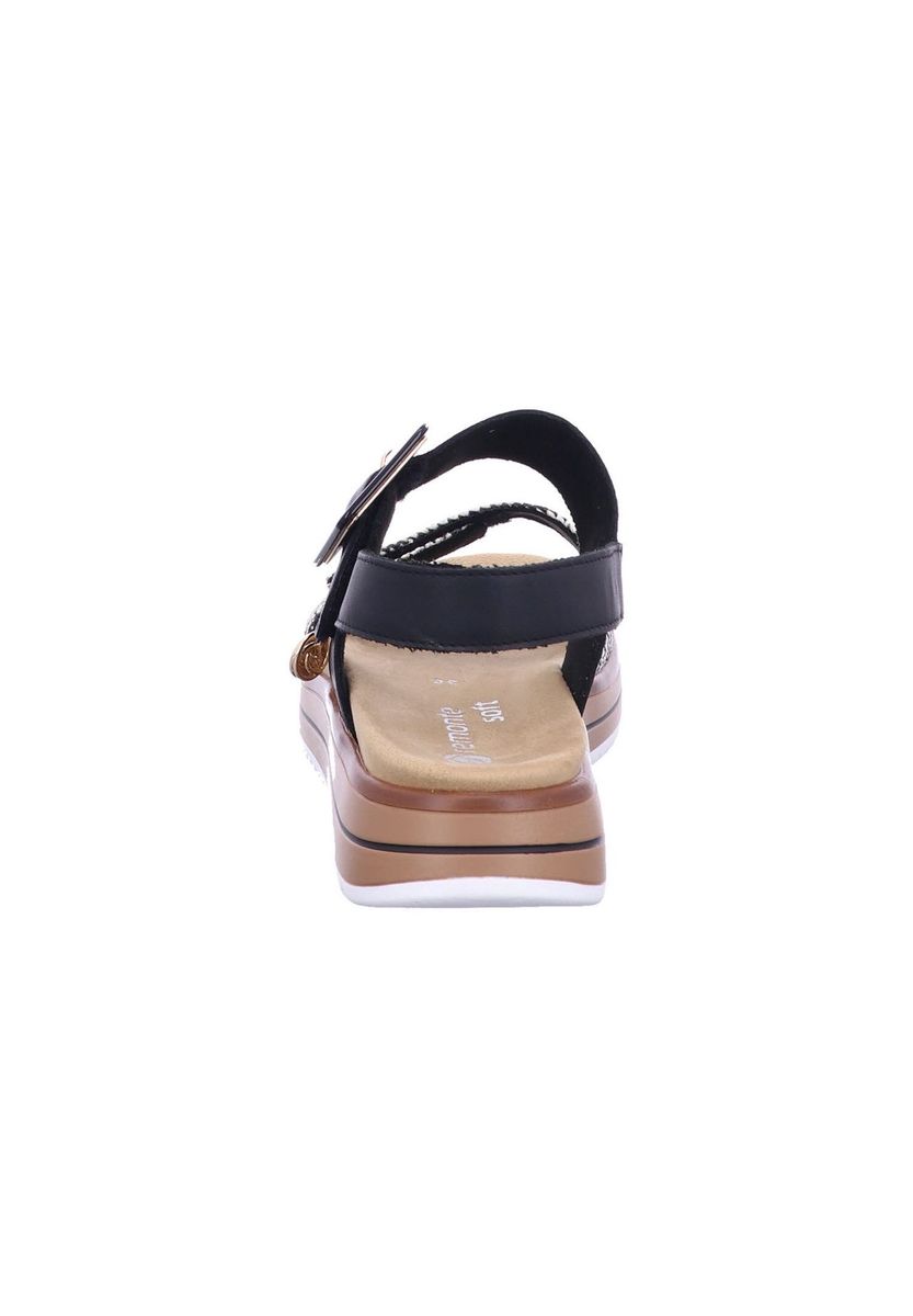 remonte® Glattleder Sandalen, schwarz, 36