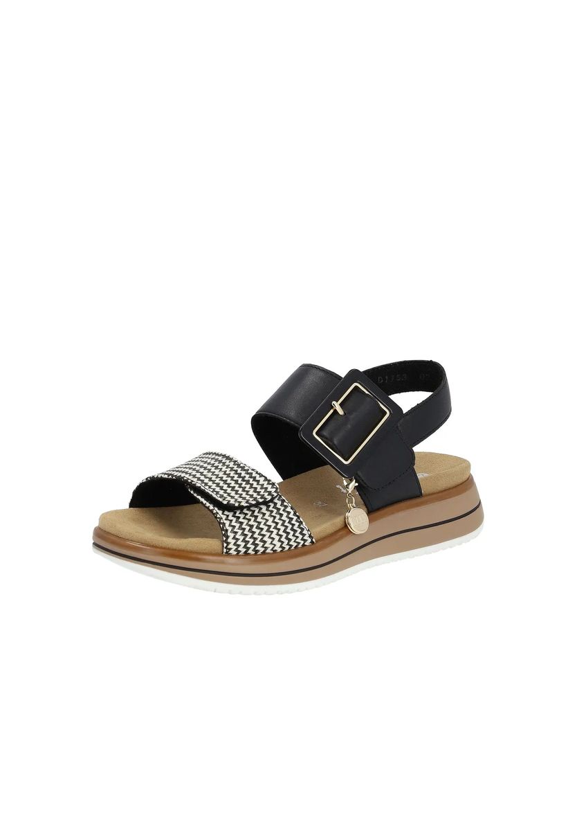 remonte® Glattleder Sandalen, schwarz, 36