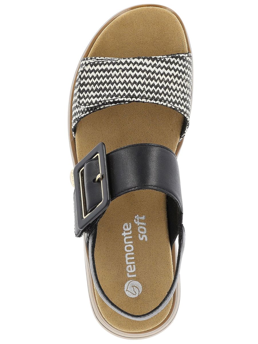 remonte® Glattleder Sandalen, schwarz, 36