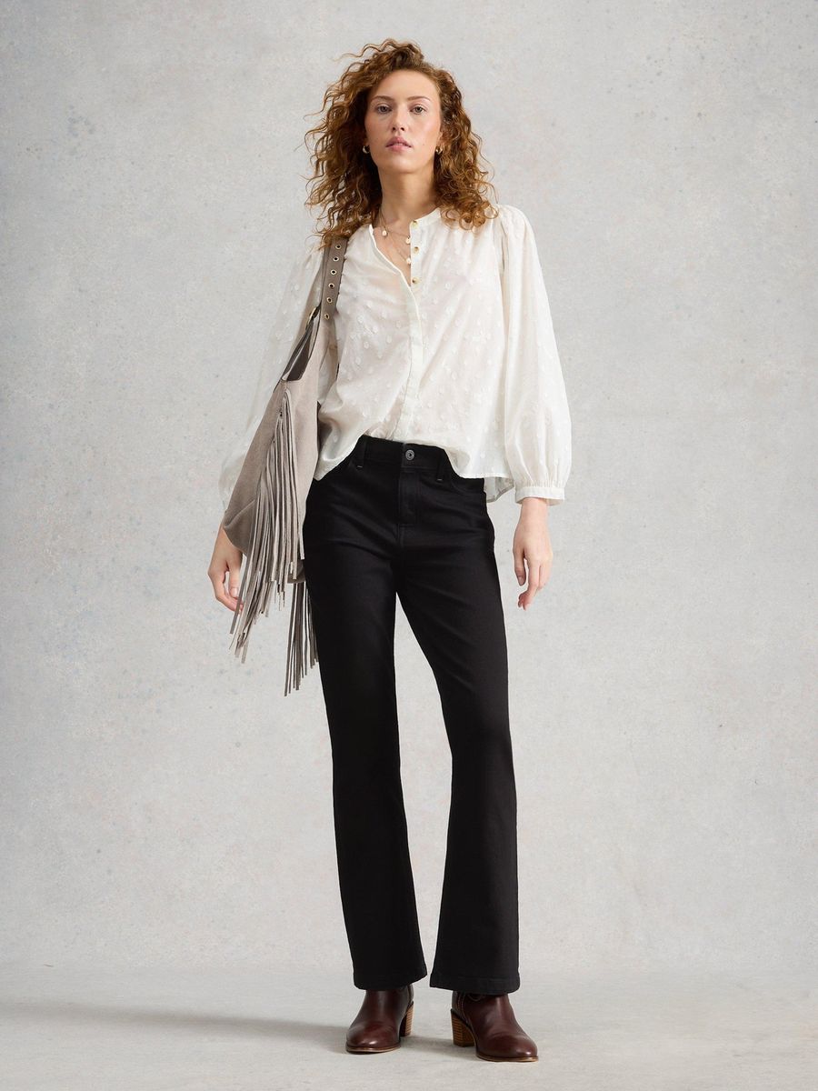 Schwarze Bootcut-Jeans Harriet aus Denim