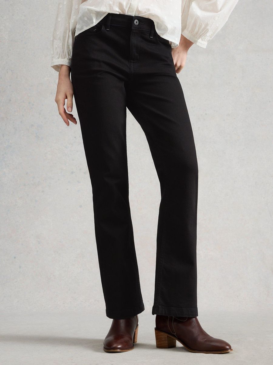 Schwarze Bootcut-Jeans Harriet aus Denim