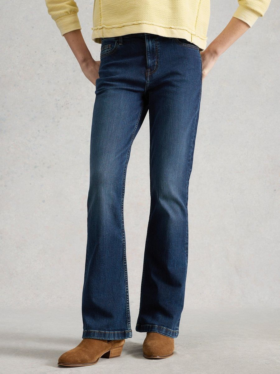 Schwarze Bootcut-Jeans Harriet aus Denim