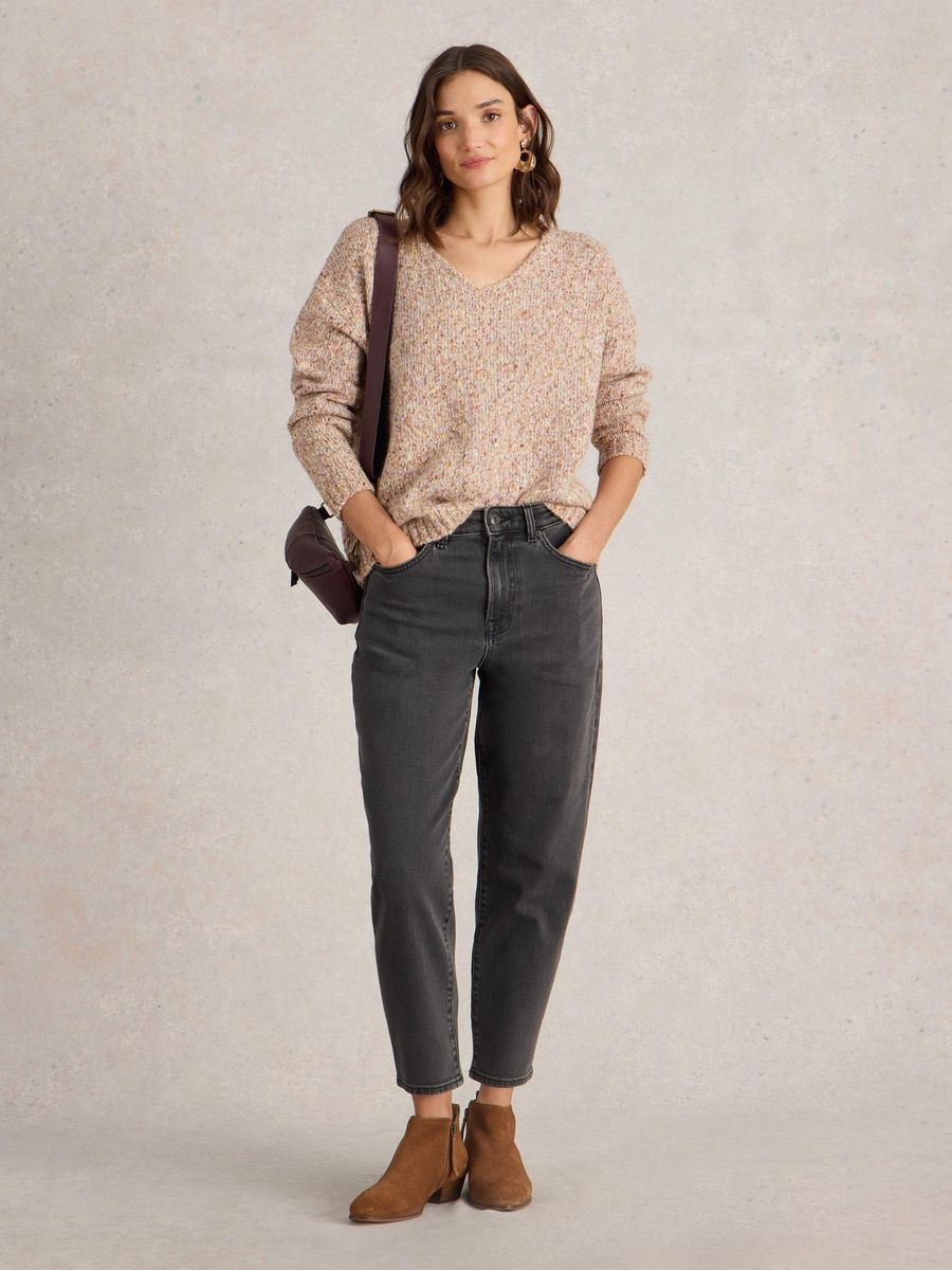 Mom Jeans mit schmal zulaufendem Bein