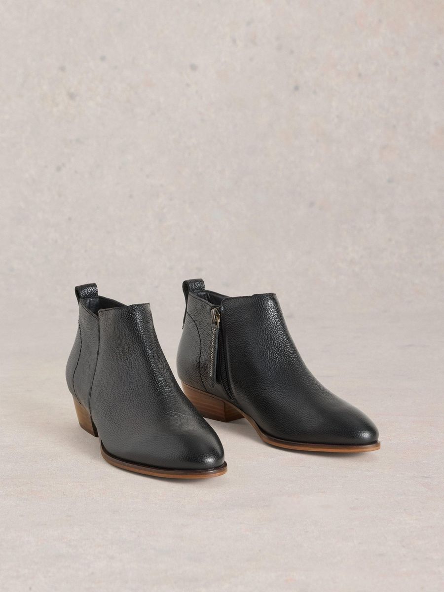 Klassische Leder-Stiefeletten Weite Passform