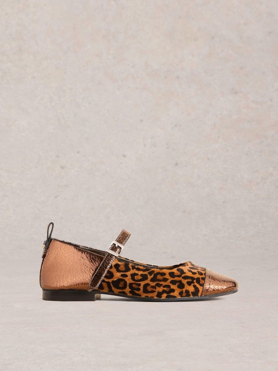 Mary Jane Ballerinas mit Leopardenmuster