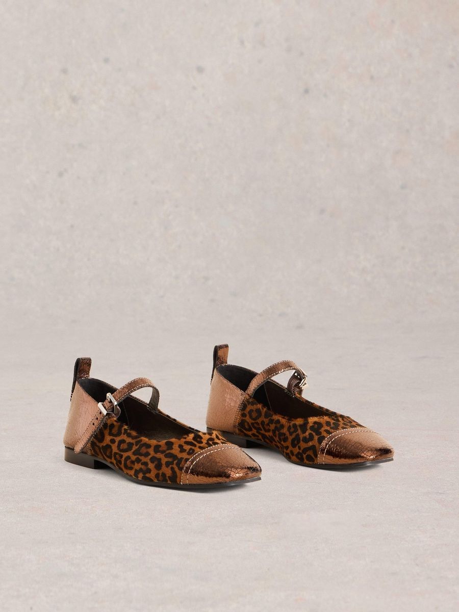 Mary Jane Ballerinas mit Leopardenmuster