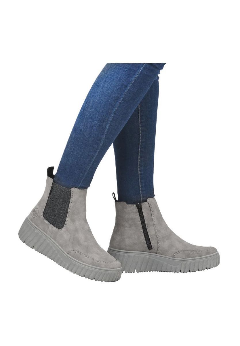 Graue Chelsea Plateau Stiefeletten