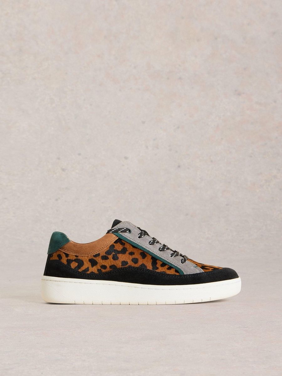 Wildleder-Sneakers mit Leopardenmuster