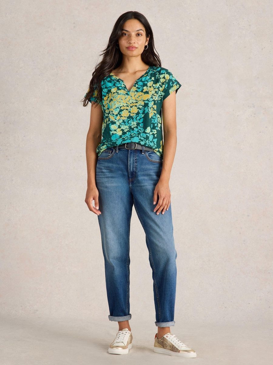 T-Shirt mit Blumenmuster aus Bio-Baumwolle