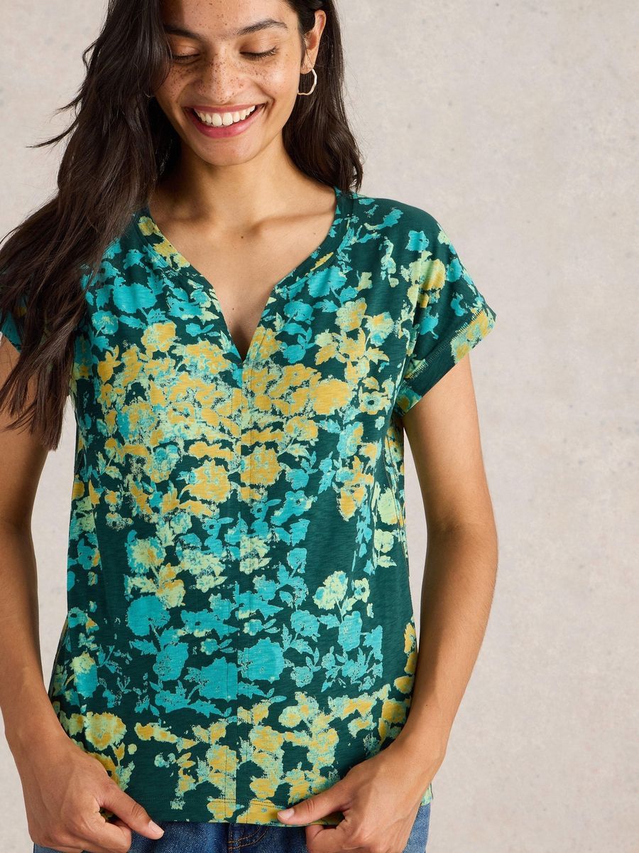 T-Shirt mit Blumenmuster aus Bio-Baumwolle