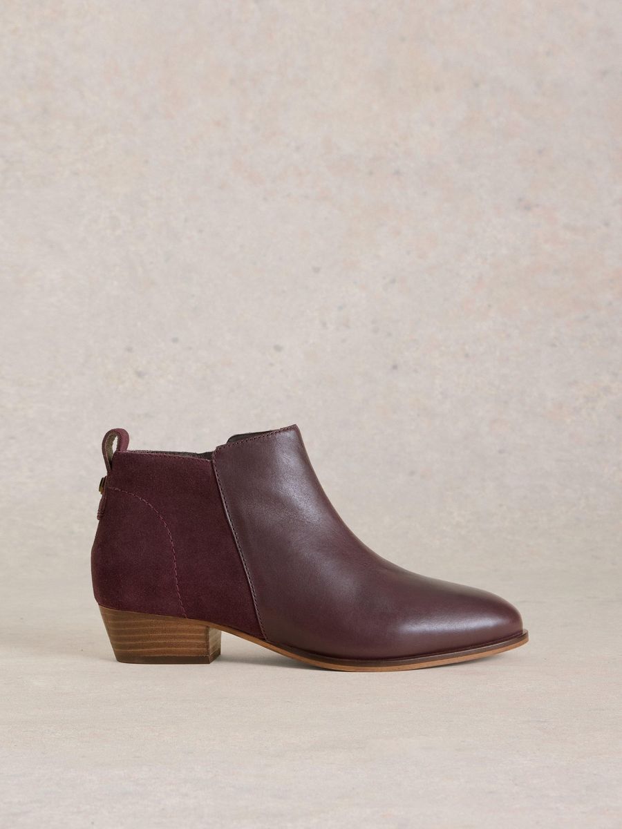 Stiefeletten aus Leder-Mix