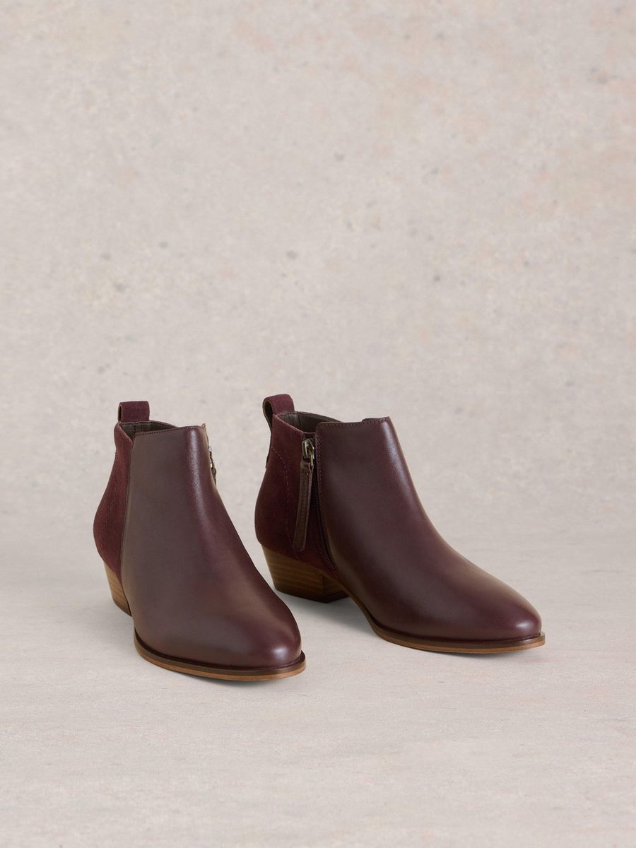 Stiefeletten aus Leder-Mix