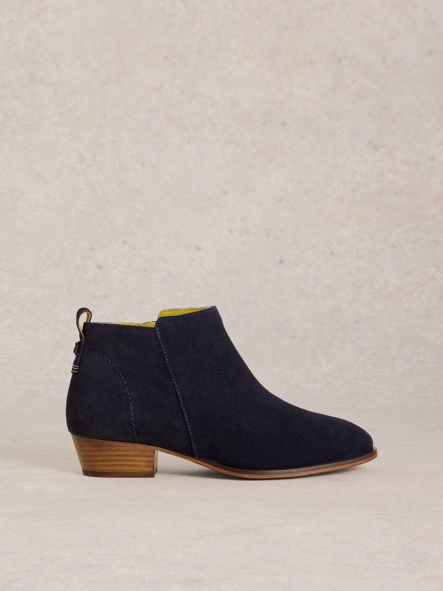 Stiefeletten aus Wildleder mit Blockabsatz
