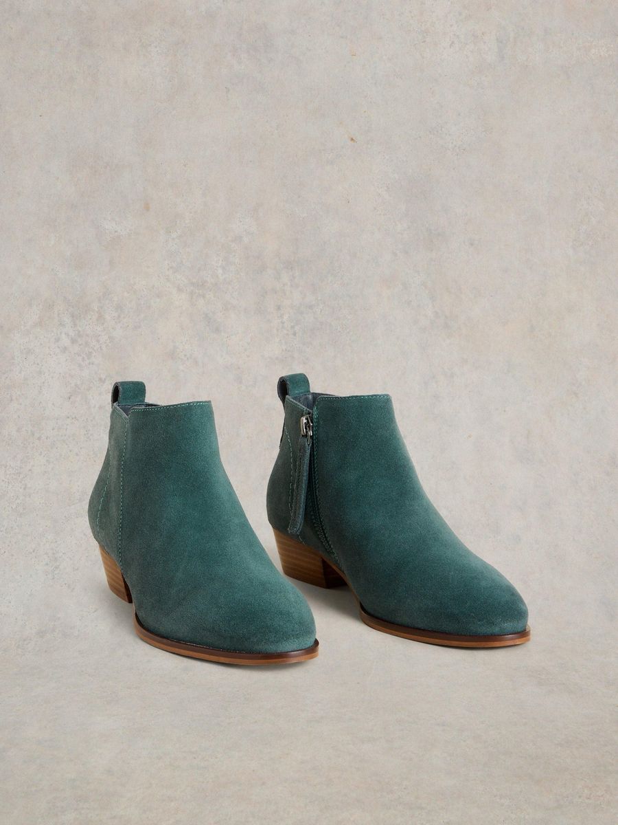 Wildleder Stiefeletten mit niedrigem Absatz