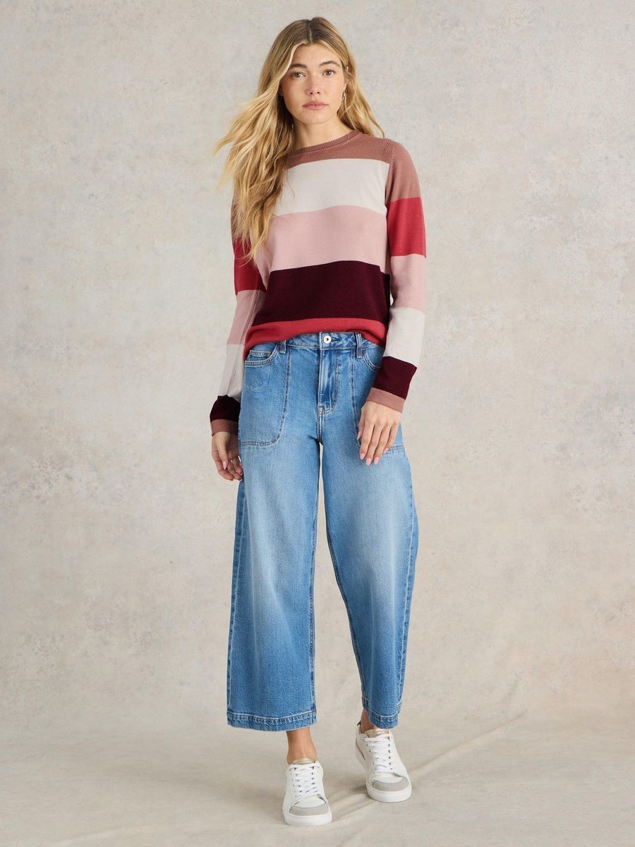 Gestreifter Merinowollpullover