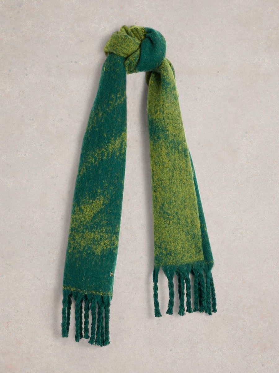 Weicher, gebürsteter, grüner Ombré-Schal