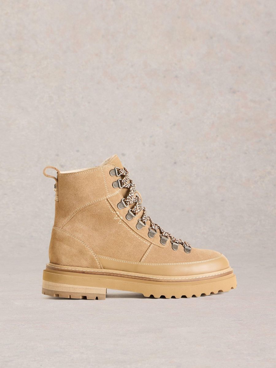 Wildleder Schnür-Wanderstiefel