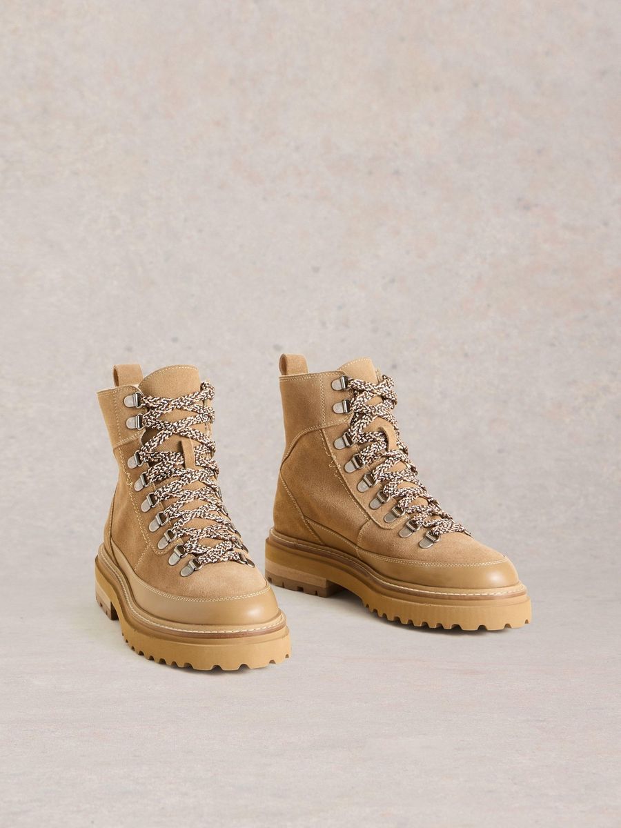Wildleder Schnür-Wanderstiefel