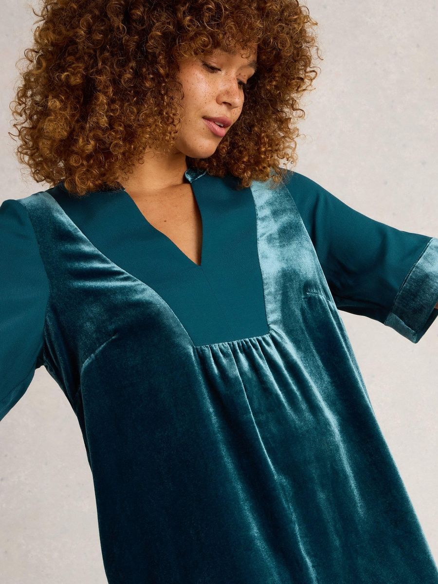 Tunika Kleid aus Samtmix