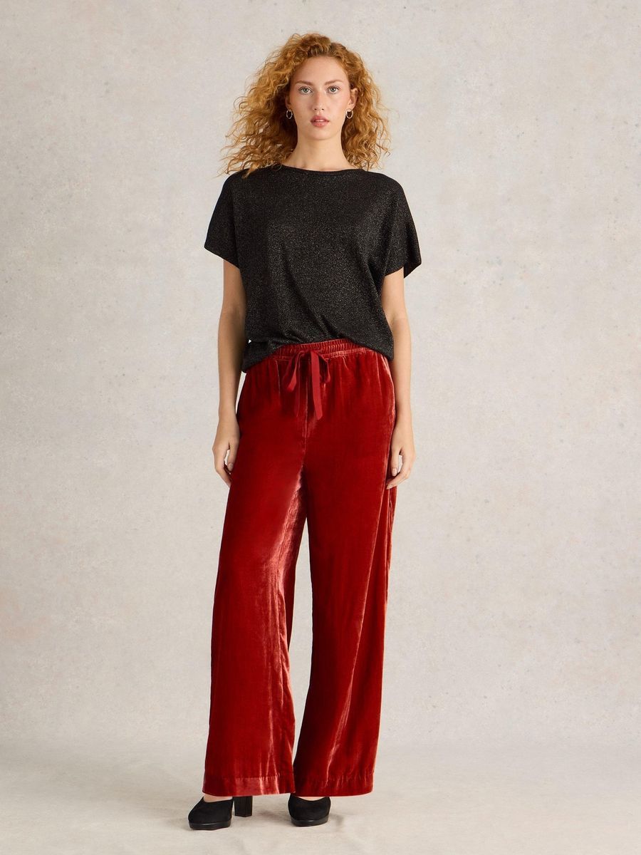 Weite Samt-Loungewear-Hose