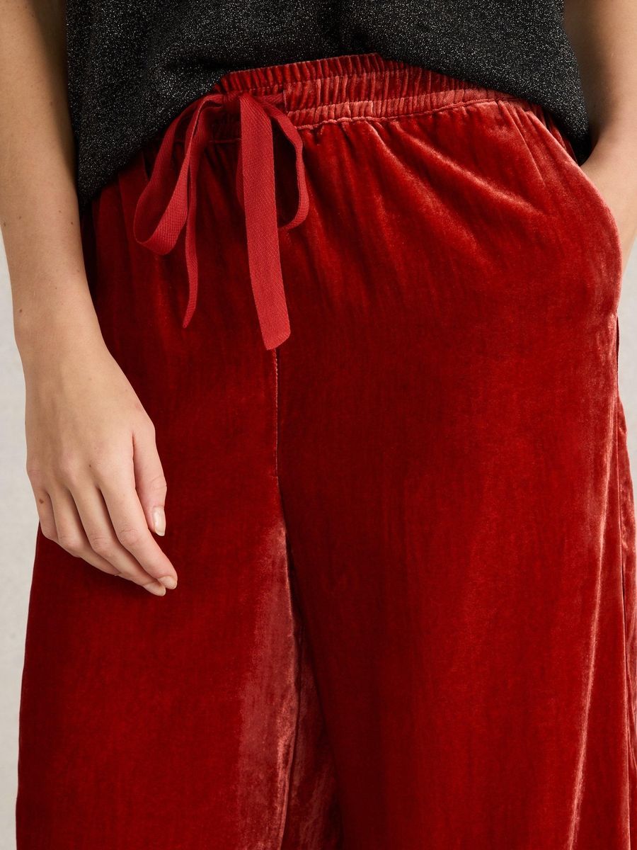 Weite Samt-Loungewear-Hose