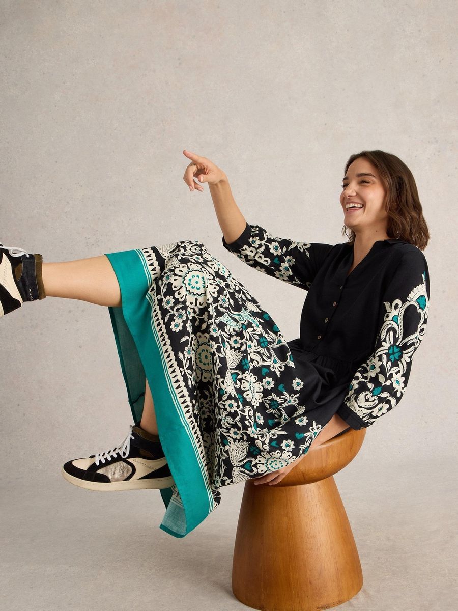 Hemdblusenkleid mit floralem Print