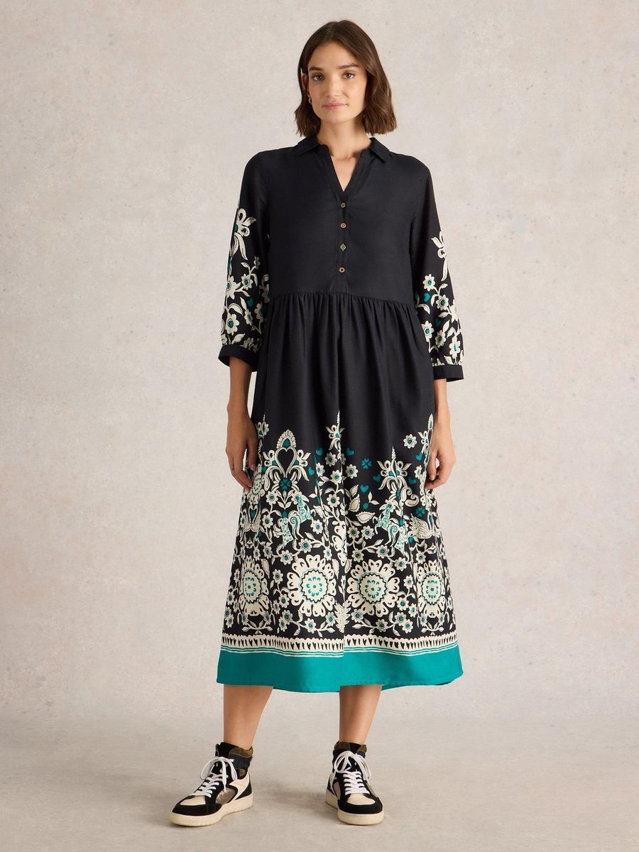 Hemdblusenkleid mit floralem Print