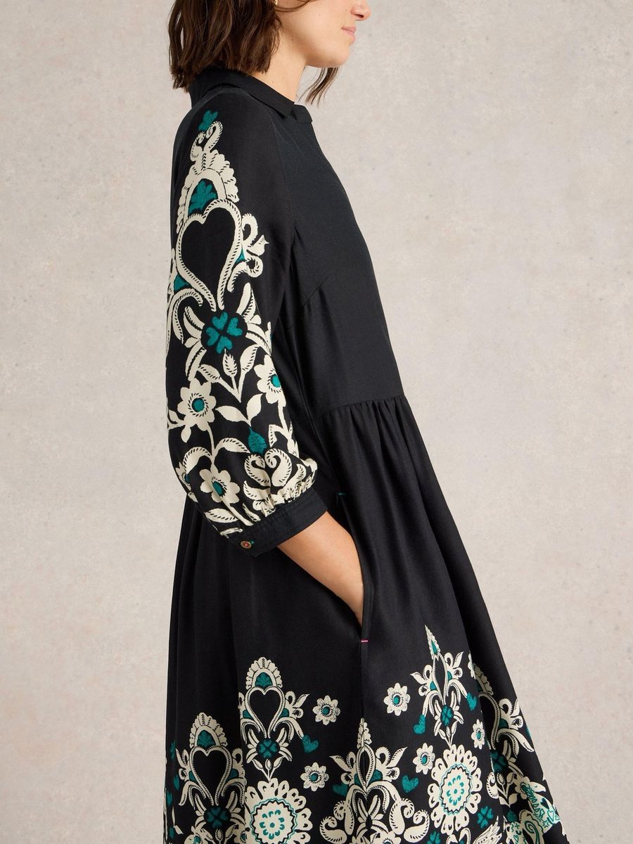 Hemdblusenkleid mit floralem Print