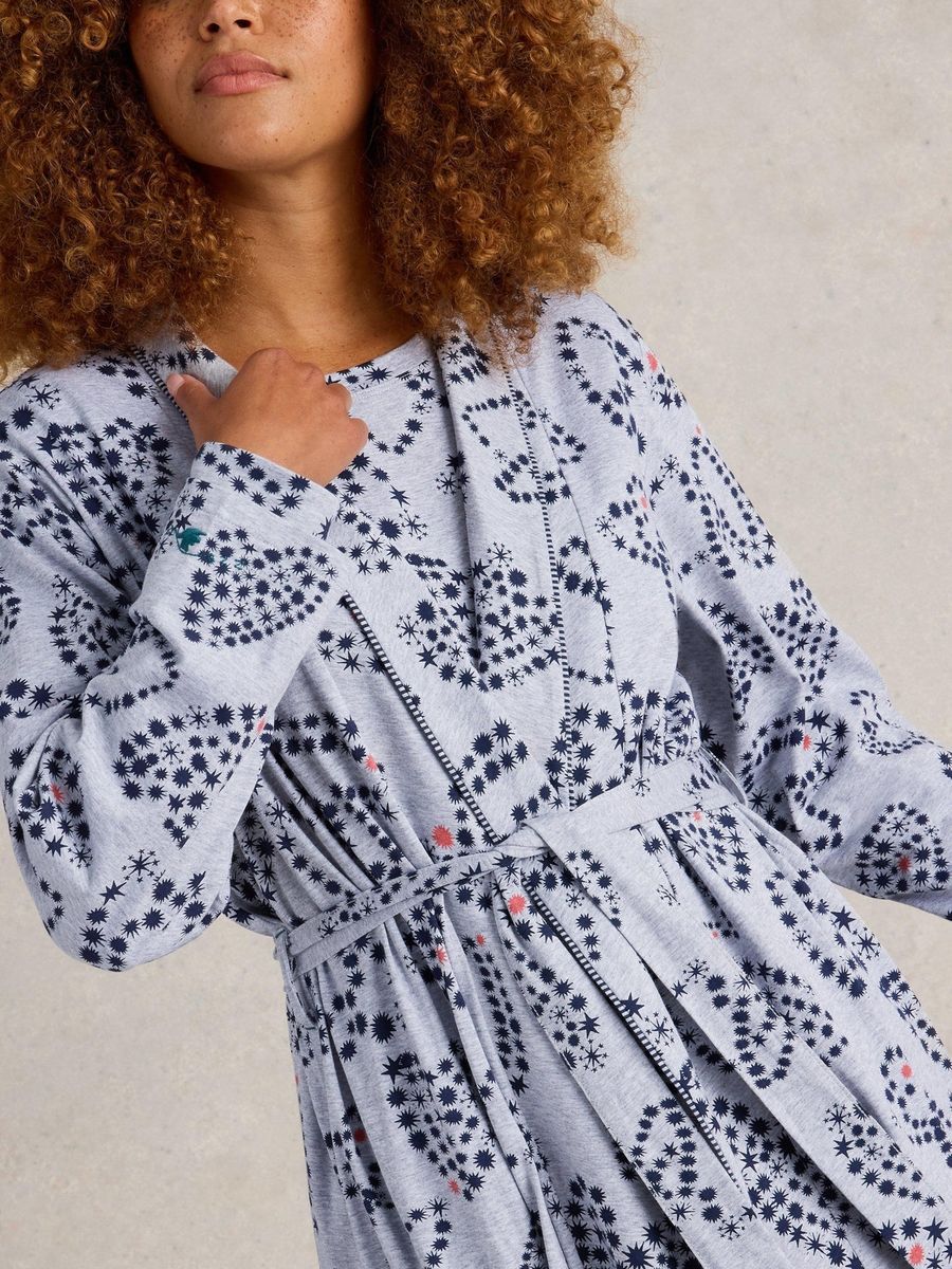 Jersey Strickmantel mit Muster