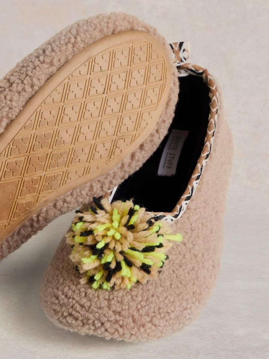 Fuzzy Ballerina Hausschuhe mit Bommel