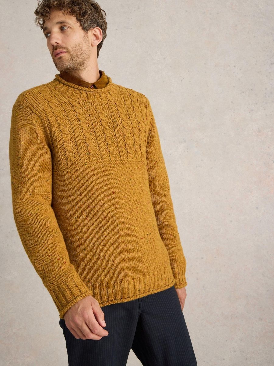 Pullover mit Rundhalsausschnitt und Zopfmuster