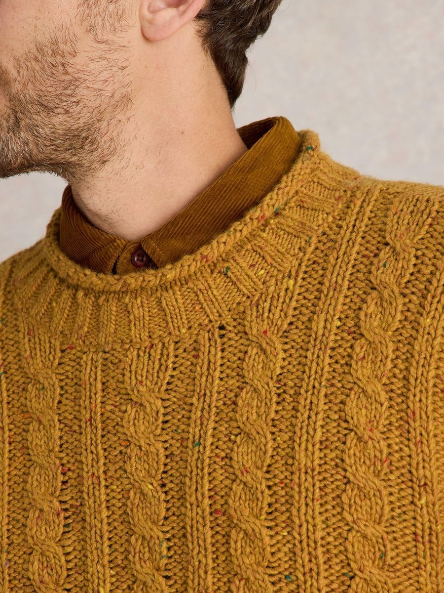 Pullover mit Rundhalsausschnitt und Zopfmuster