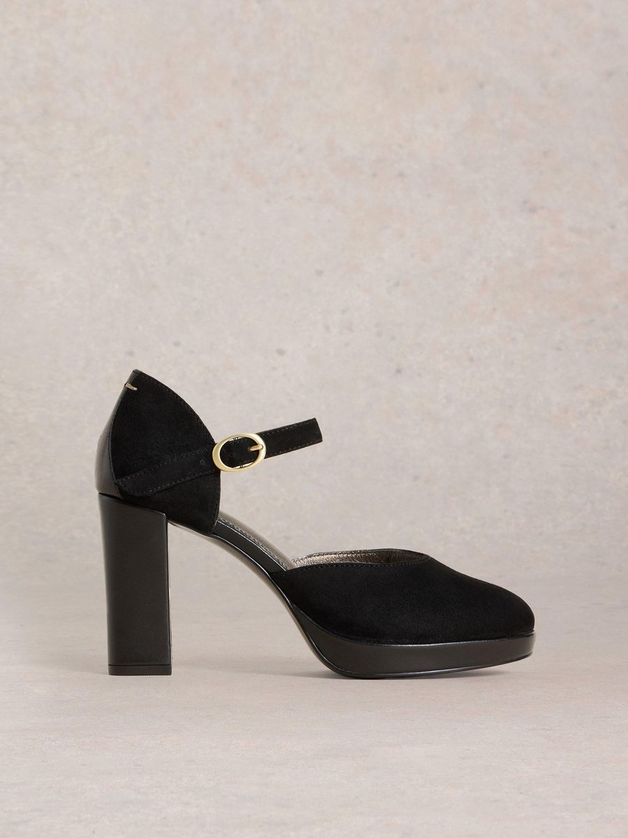 Metallic Mary Jane Plateau Pumps