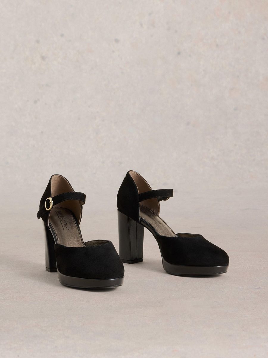 Metallic Mary Jane Plateau Pumps