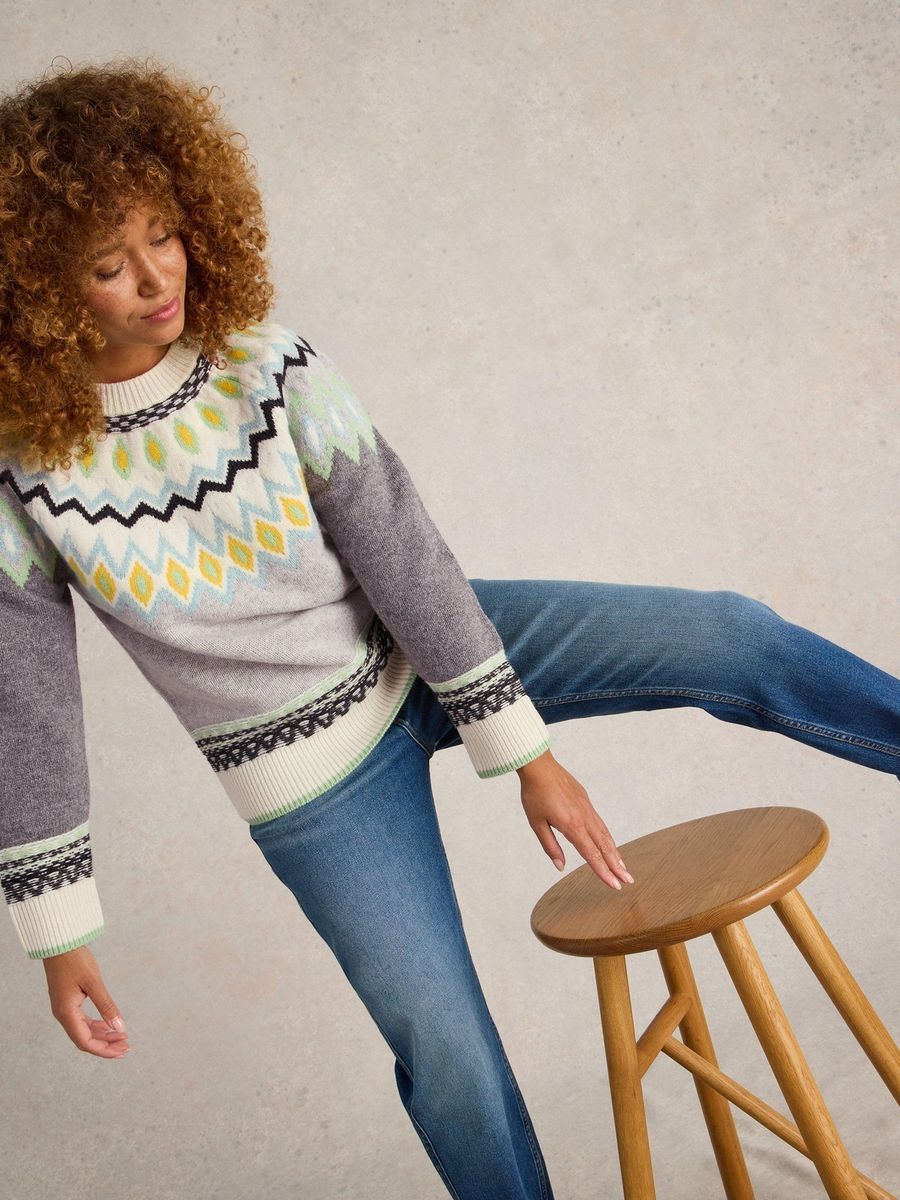 Fair Isle Pullover aus Lammwollmischung
