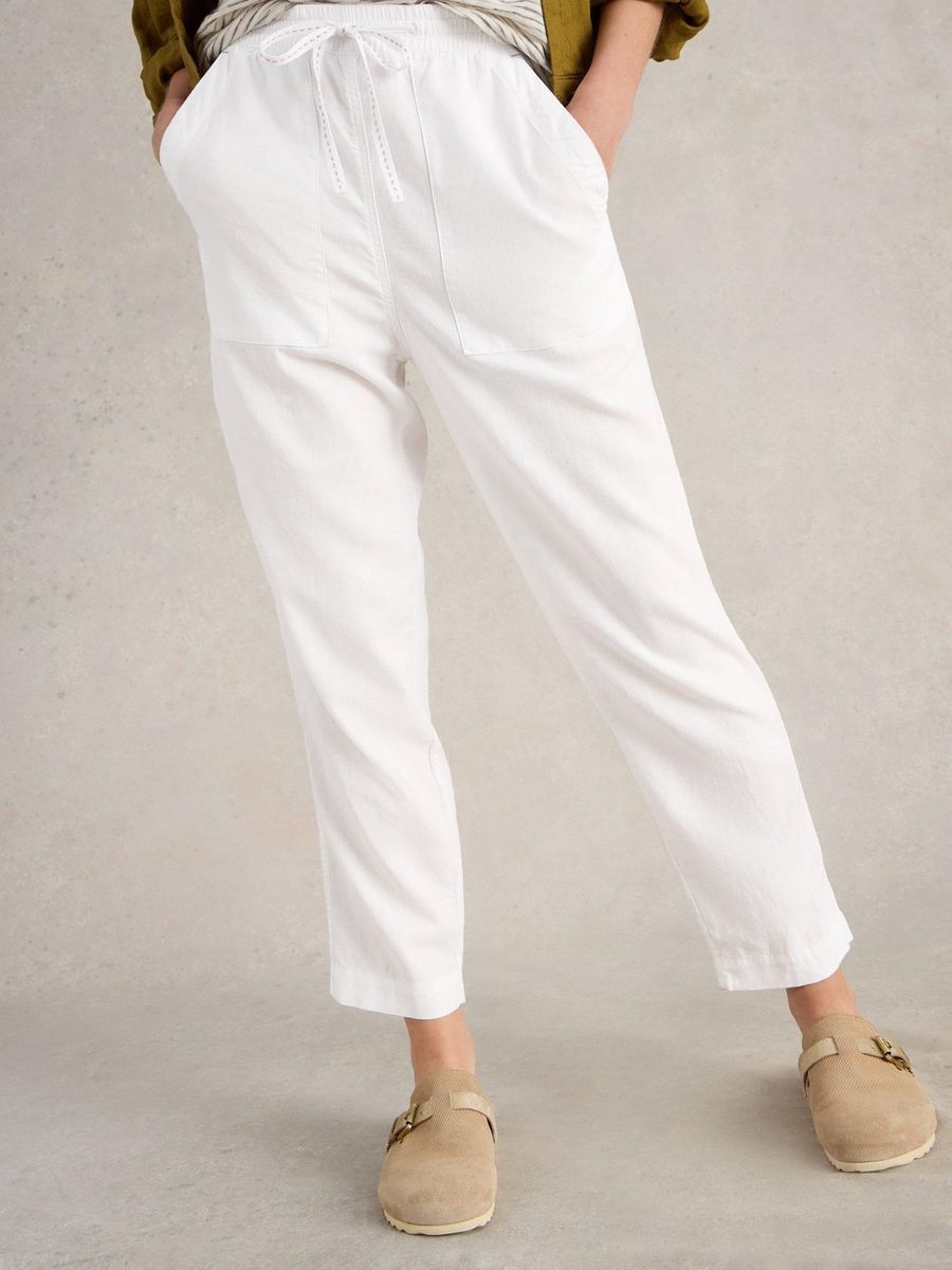 Lässige Hose aus Leinenmischung mit Kordelzug