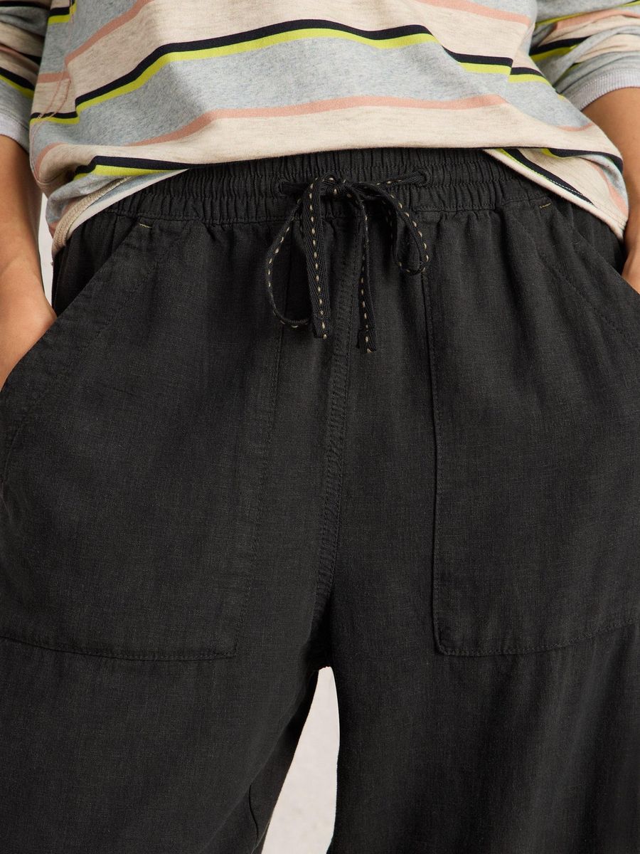 Blaue Freizeithose aus Leinenmischung