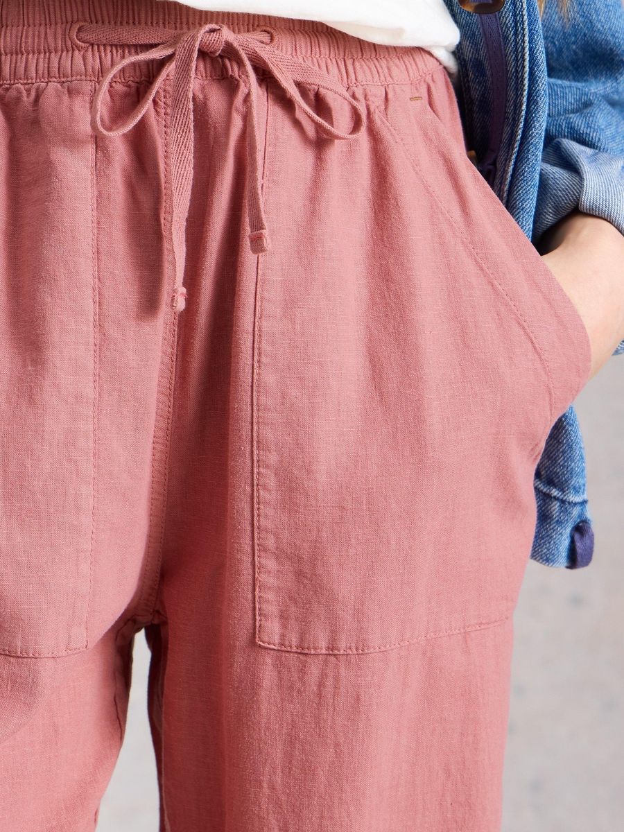 Blaue Freizeithose aus Leinenmischung
