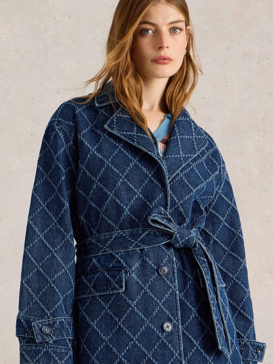 Gesteppter Jeans Trenchcoat Dori