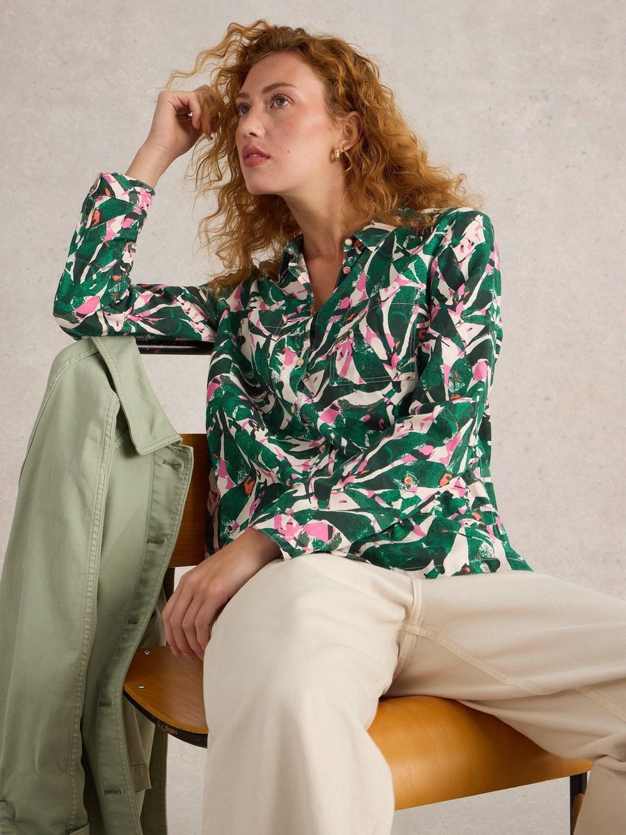 Bluse aus Bio-Baumwolle mit Blumendruck