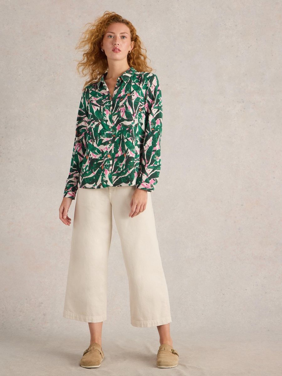 Bluse aus Bio-Baumwolle mit Blumendruck