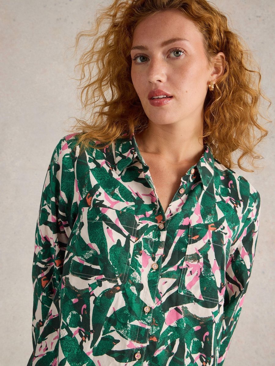 Bluse aus Bio-Baumwolle mit Blumendruck