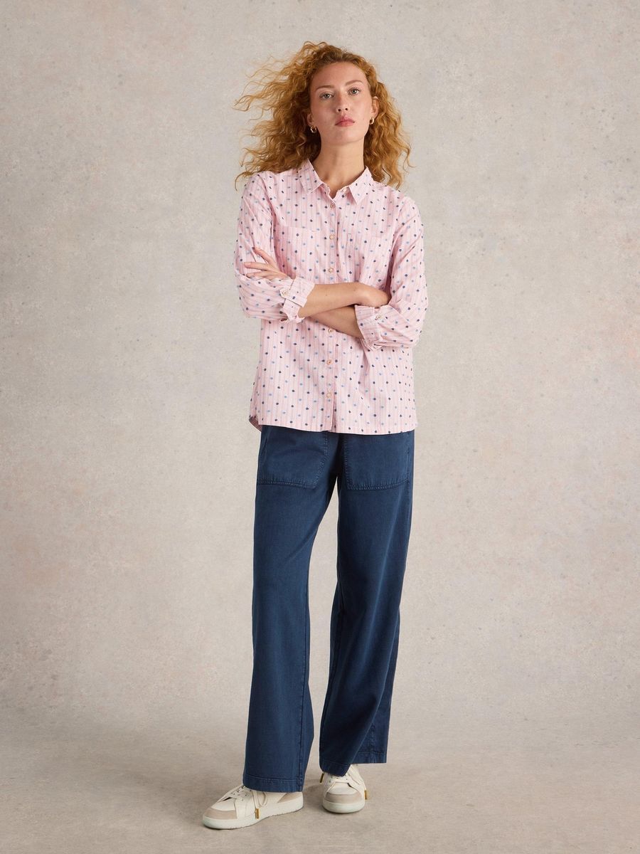 Klassisches Baumwollhemd mit Polka Dots