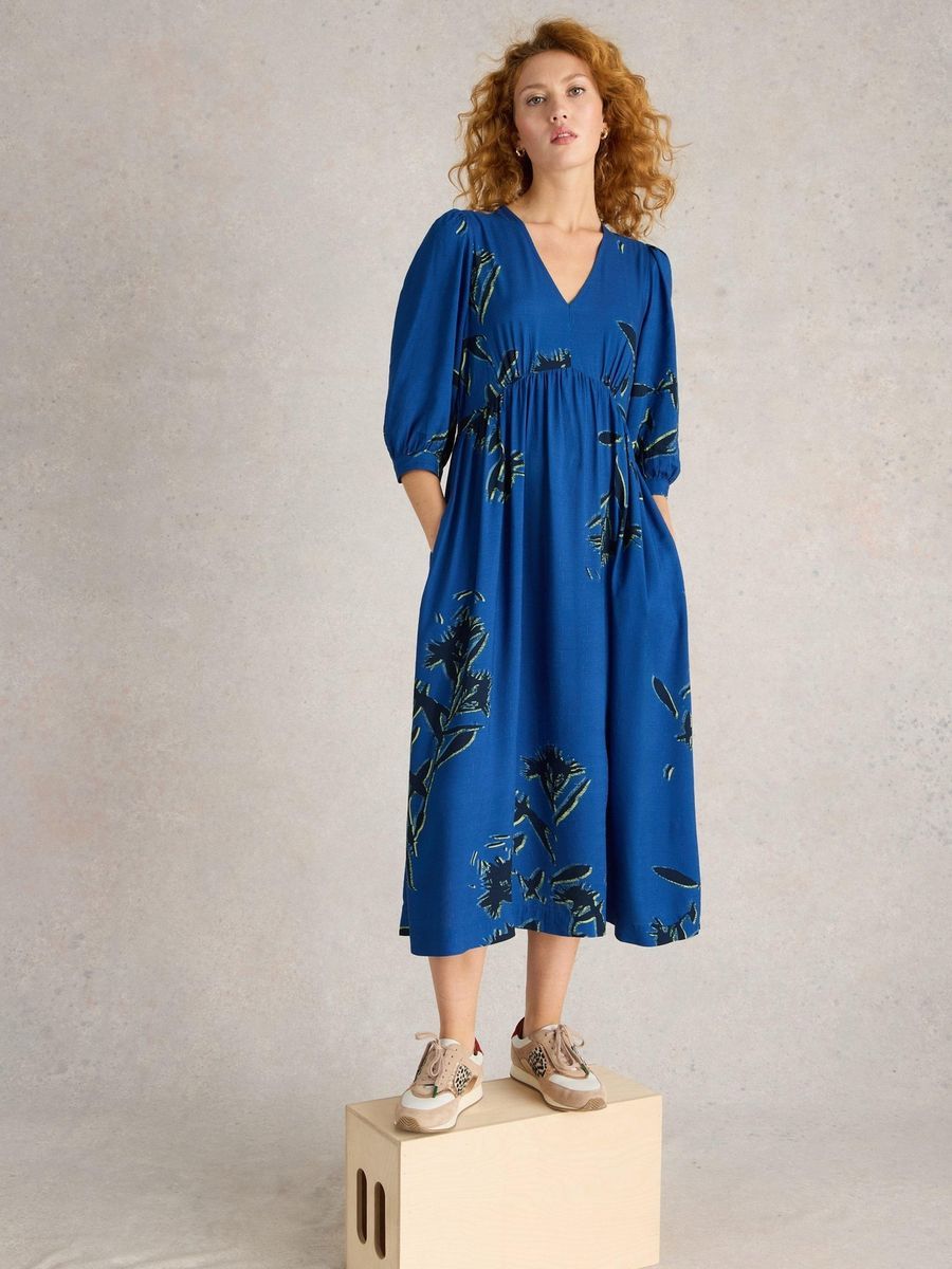 Elegantes Midikleid mit Blumendruck