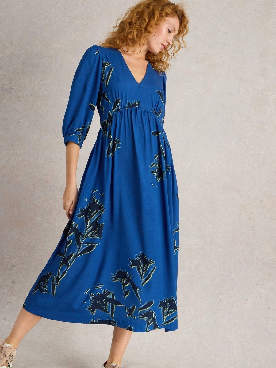 Elegantes Midikleid mit Blumendruck