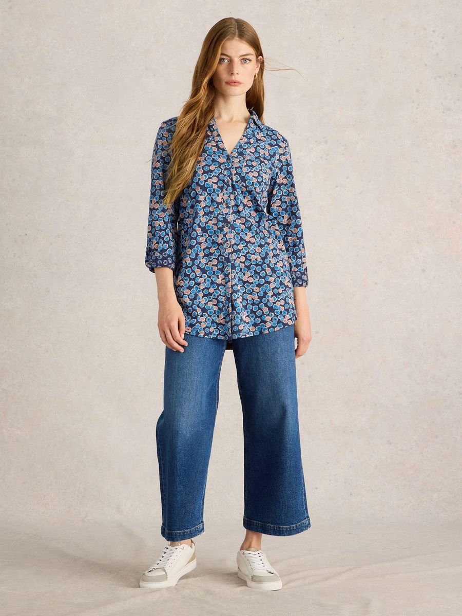 Bluse im Tunika-Stil mit Blumendruck