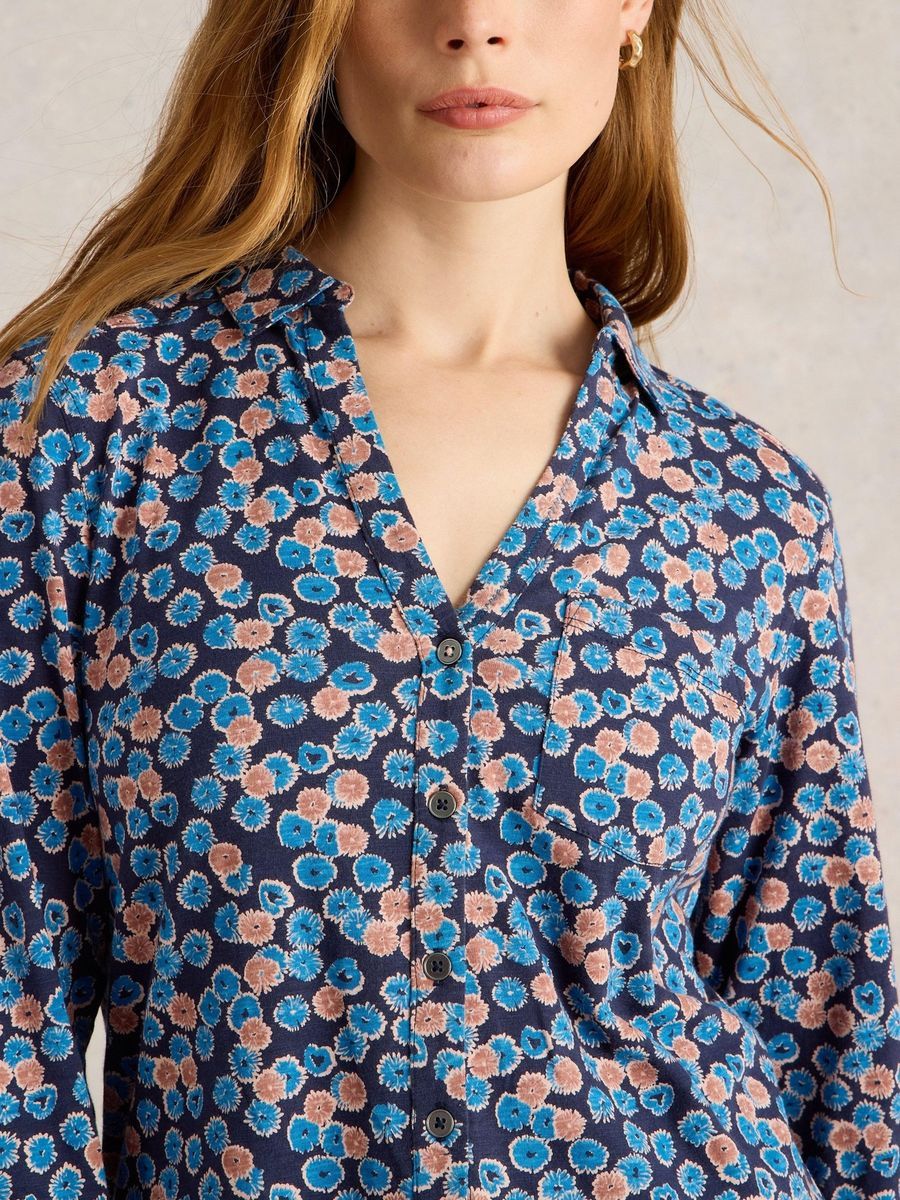 Bluse im Tunika-Stil mit Blumendruck