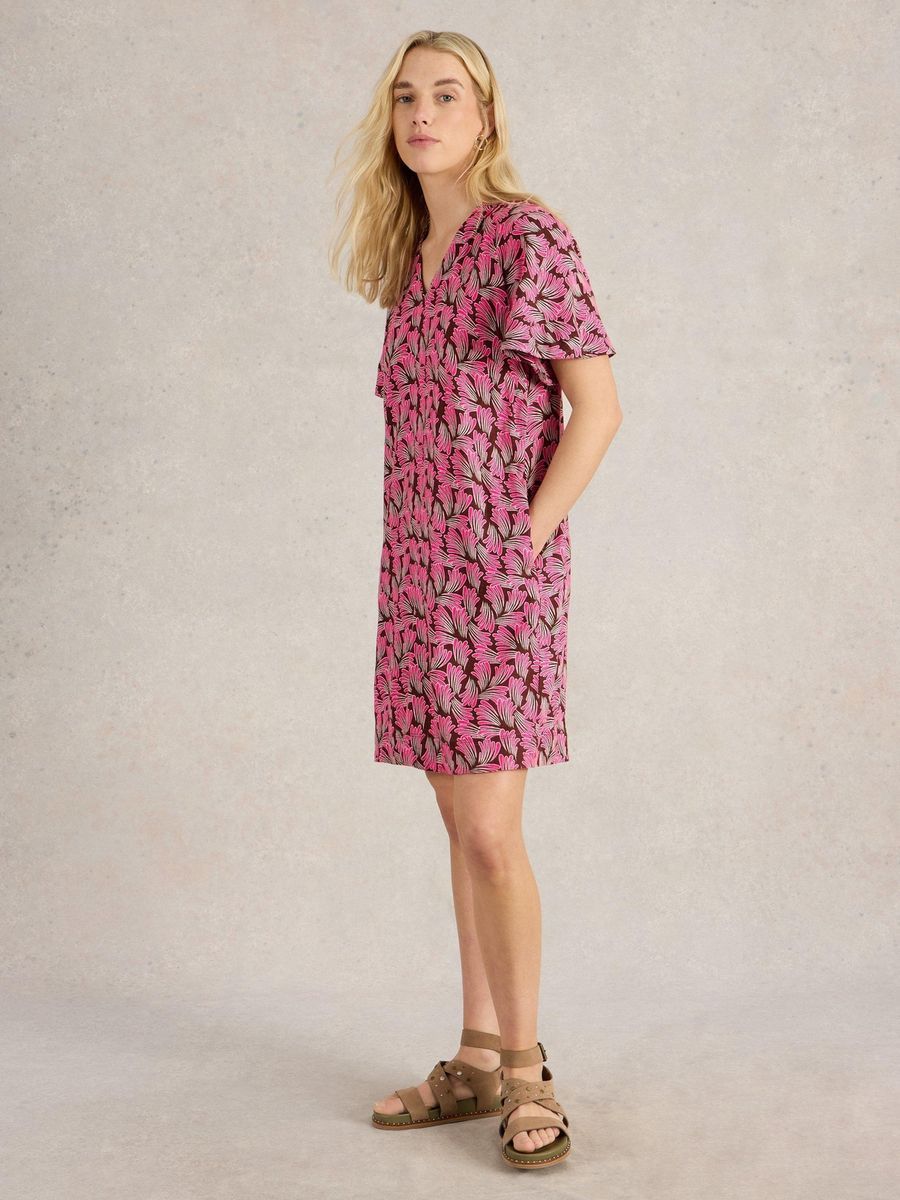 A-Linien Minikleid aus Leinenmischung