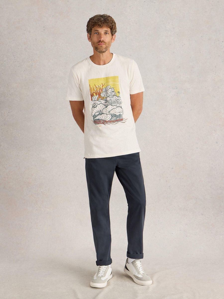 Fairtrade Grafik-T-Shirt mit Lotus-Print